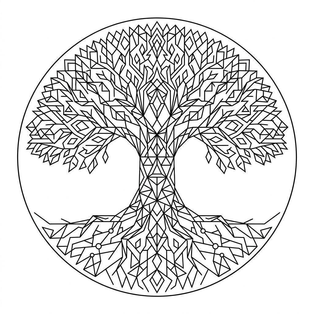 tree of life-tattoo geometric circle