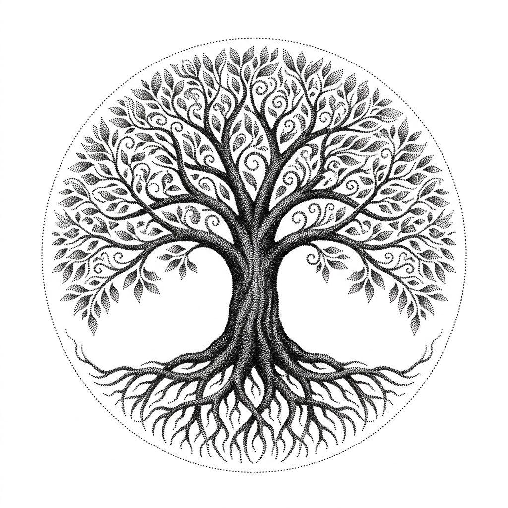 tree of life-tattoo dotwork tree of life
