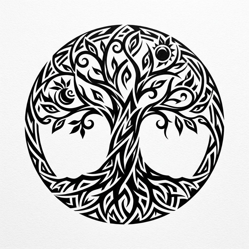 tree of life-tattoo modern tribal tree of life