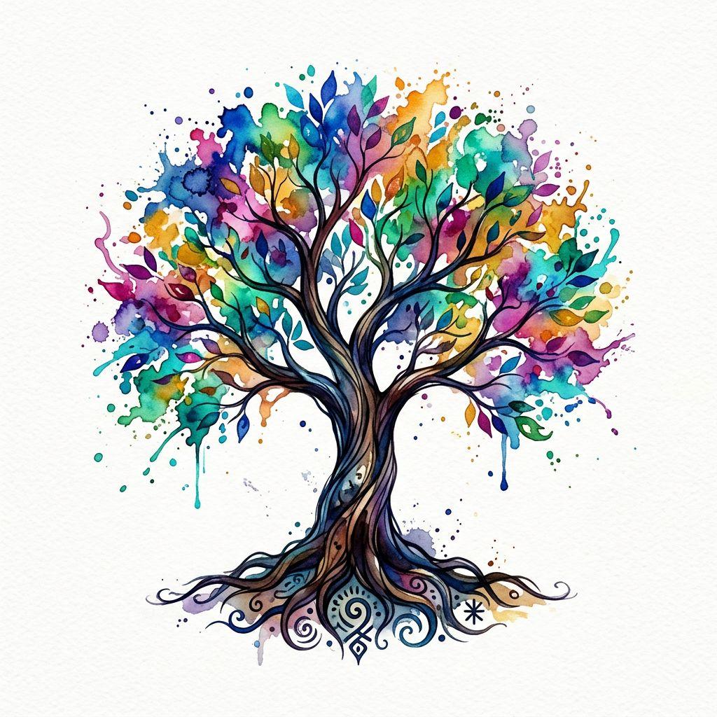 tree of life-tattoo watercolor tree of life
