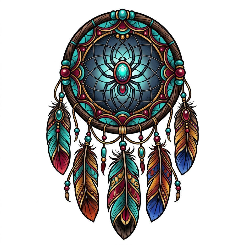 dreamcatcher-tattoo neo-traditional dreamcatcher