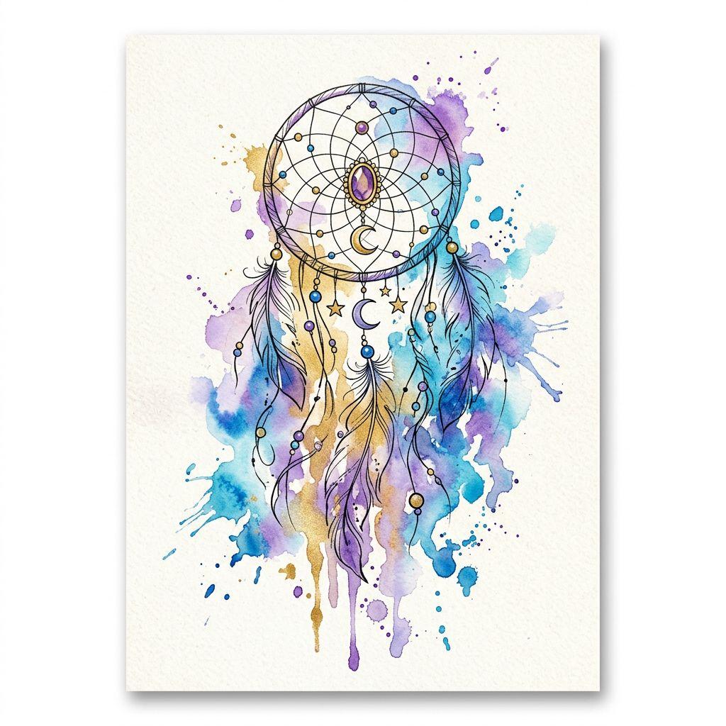 dreamcatcher-tattoo soft watercolor dreamcatcher
