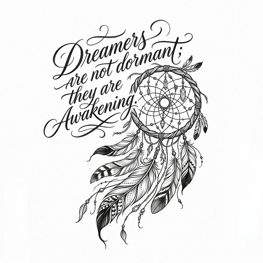 dreamcatcher-tattoo dreamcatcher with quote