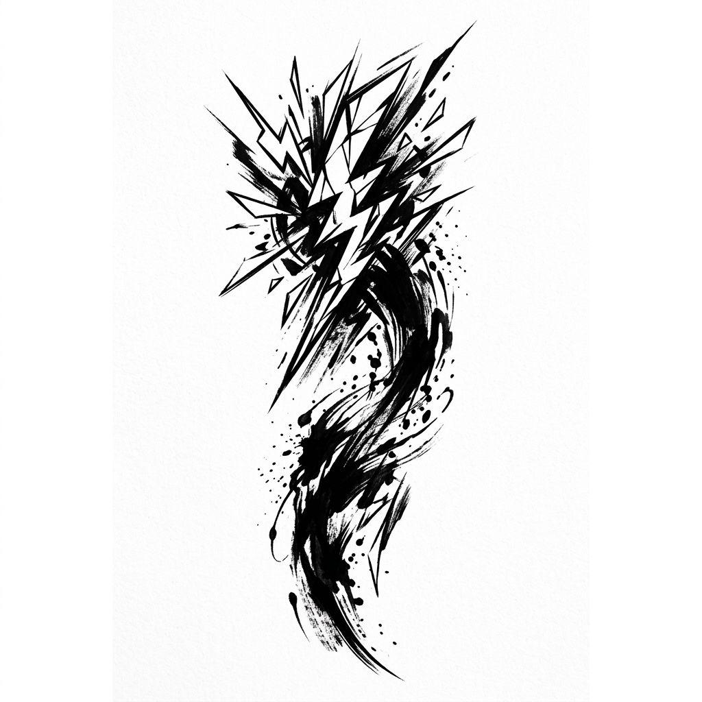 forearm-tattoo abstract lightning