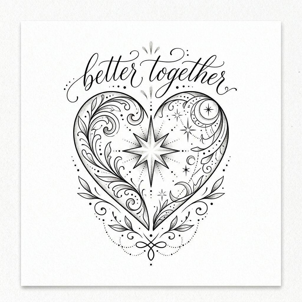 best friend-tattoo split heart, spiritual