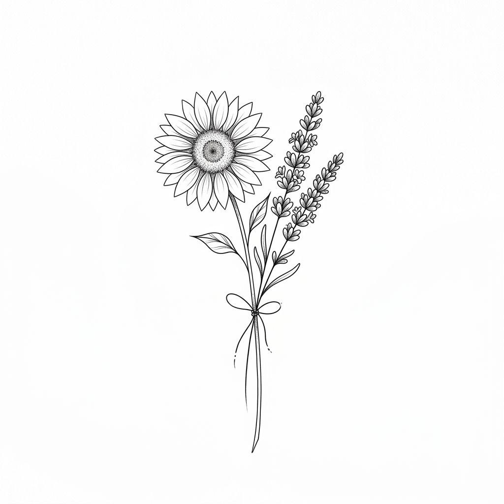 best friend-tattoo sunflower and lavender