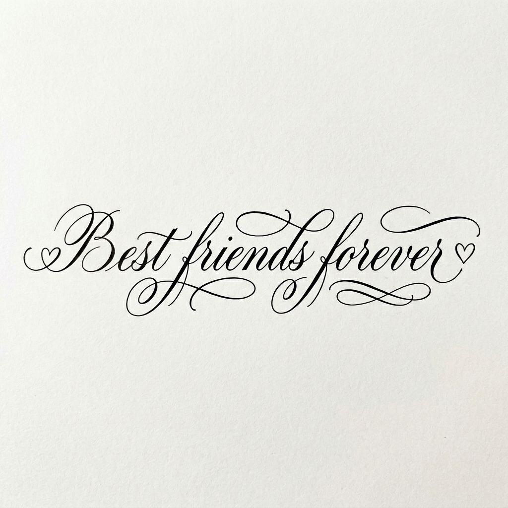 best friend-tattoo "best friends" in cursive