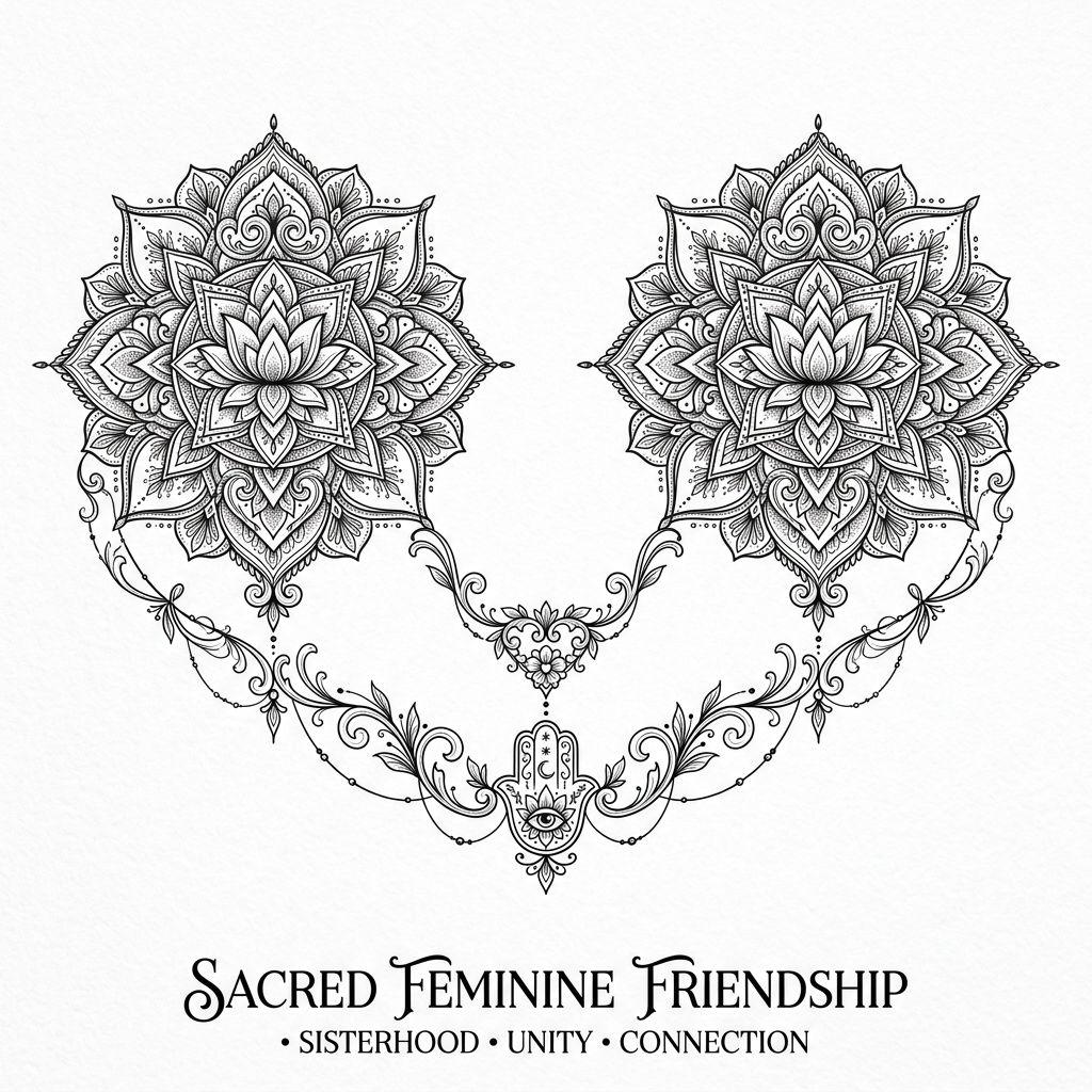 best friend-tattoo mirrored mandalas, ornamental