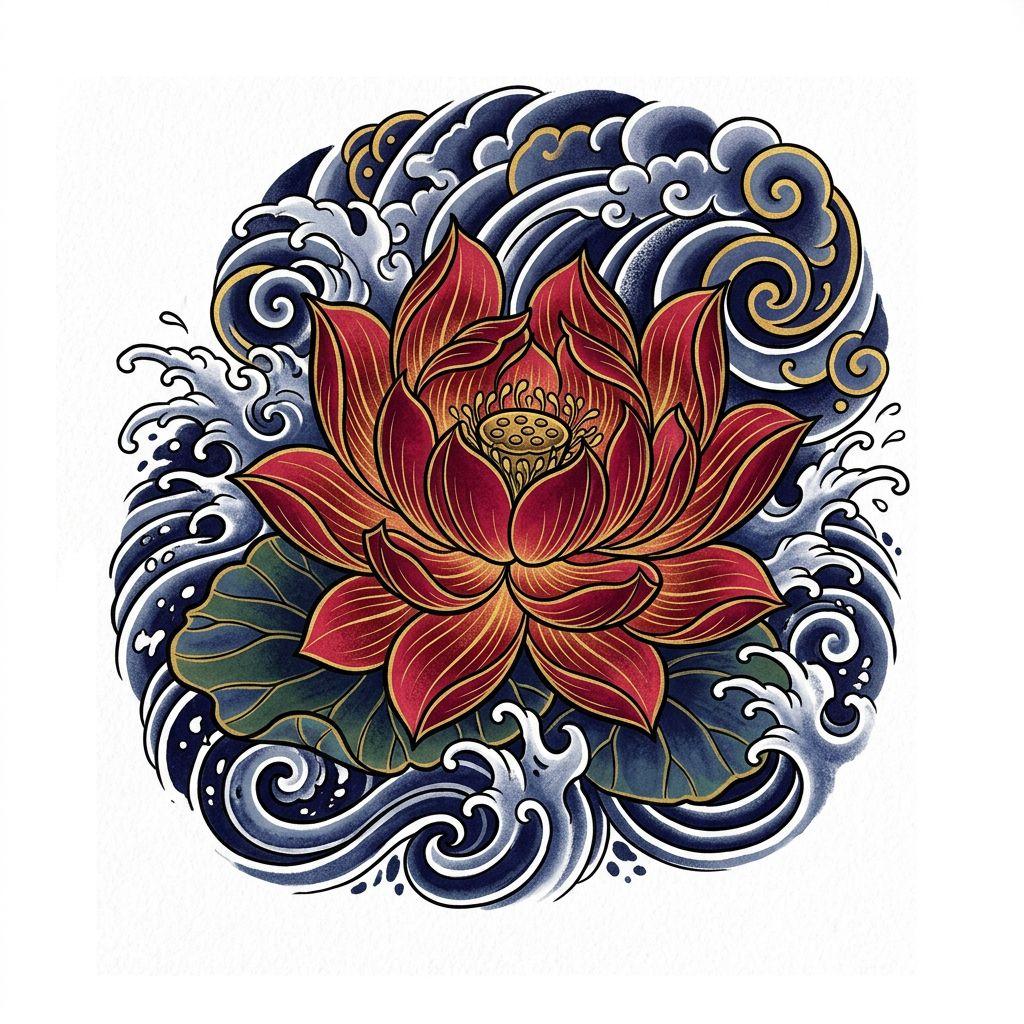 flower-tattoo japanese lotus flower