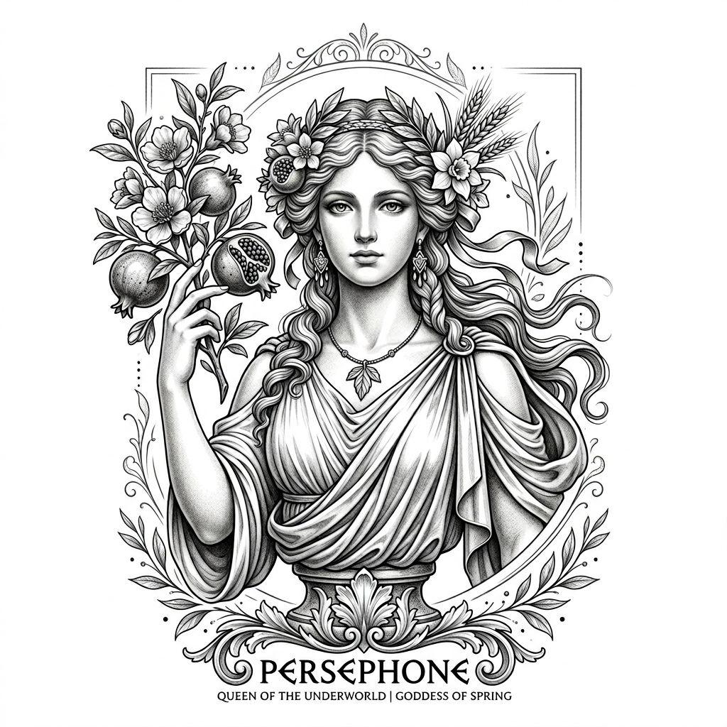 flower-tattoo mythological persephone