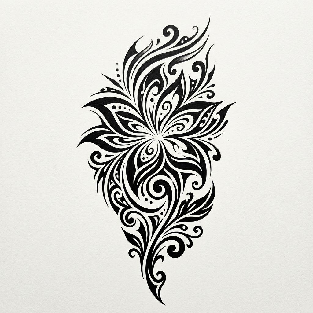 flower-tattoo modern tribal flower