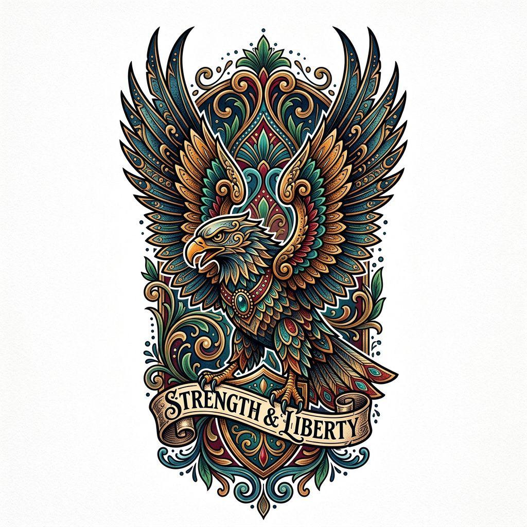 arm-tattoo neo-traditional eagle
