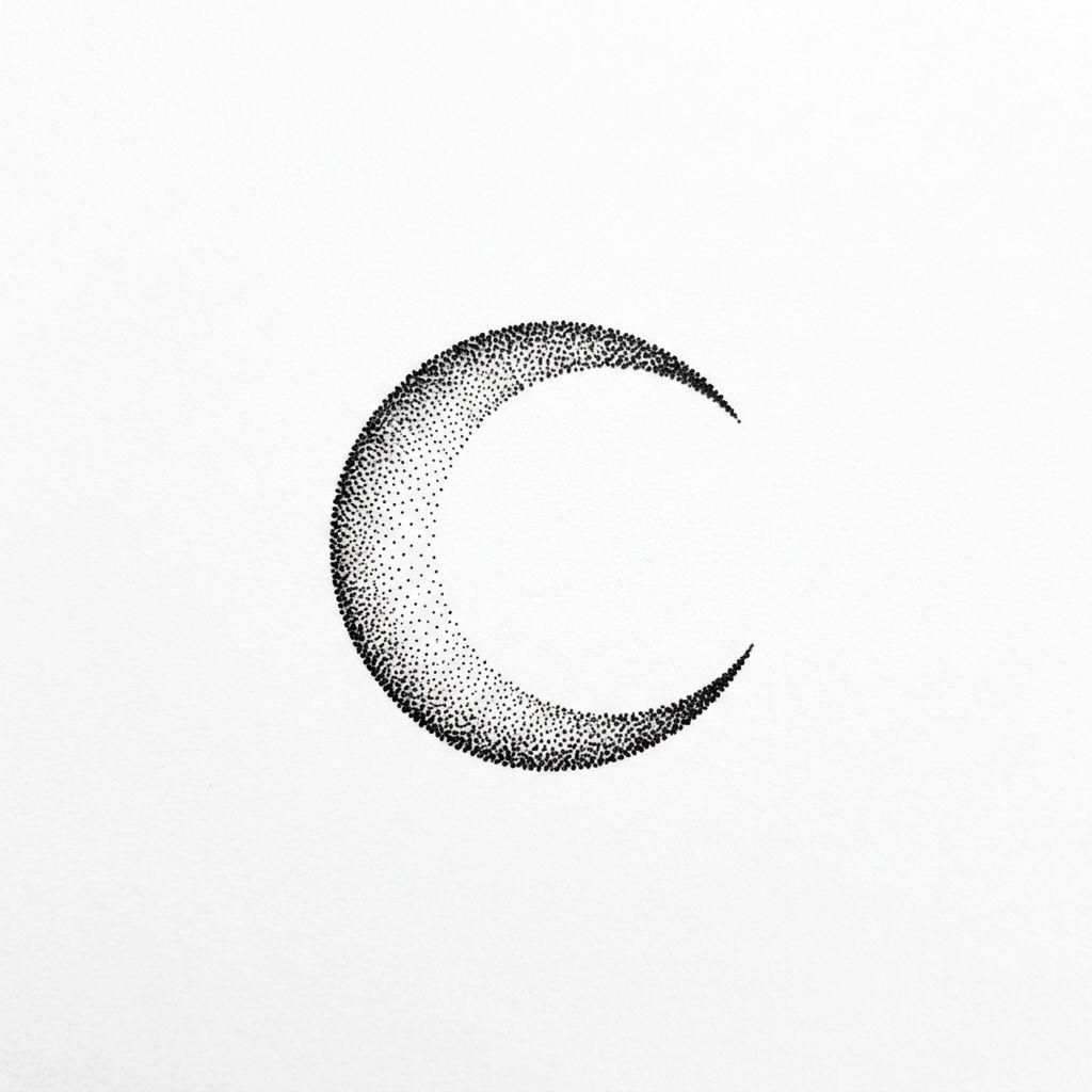 ankle-tattoo dotwork moon