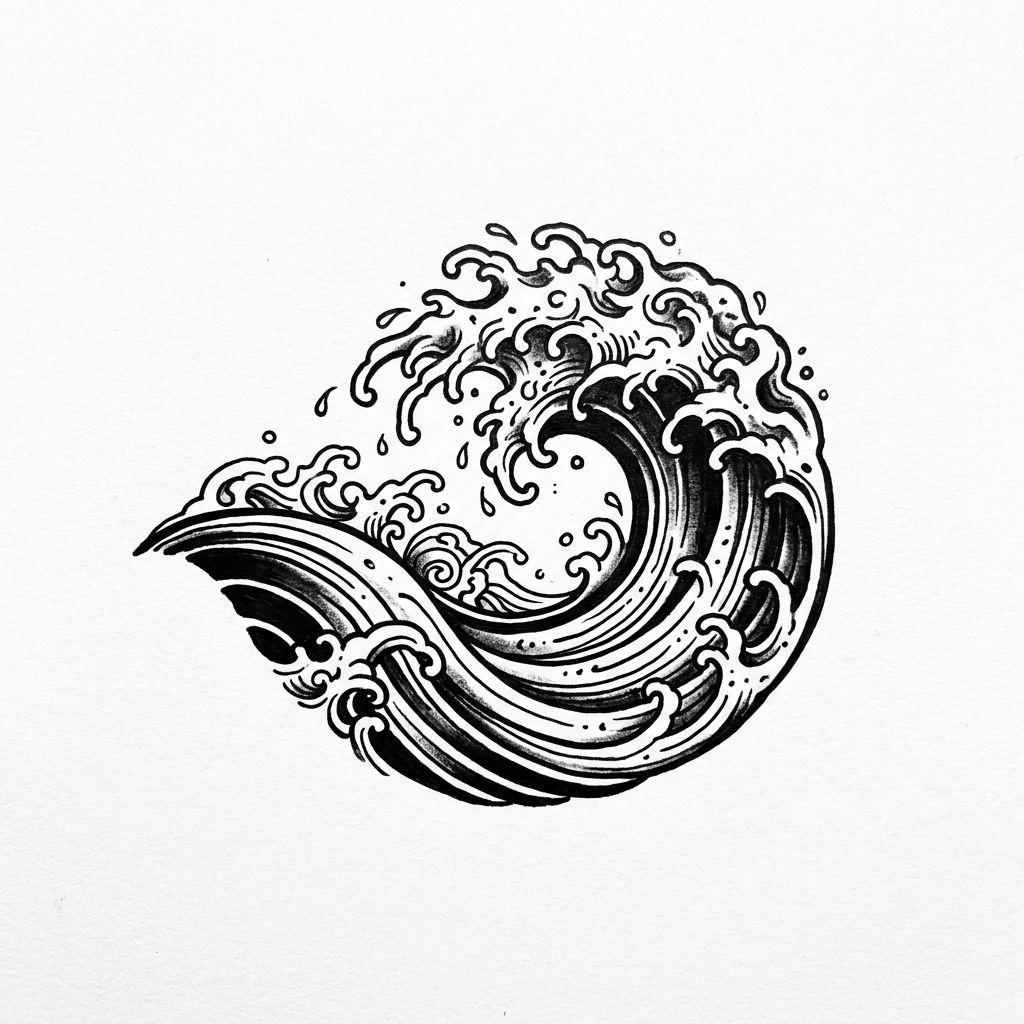 ankle-tattoo japanese wave