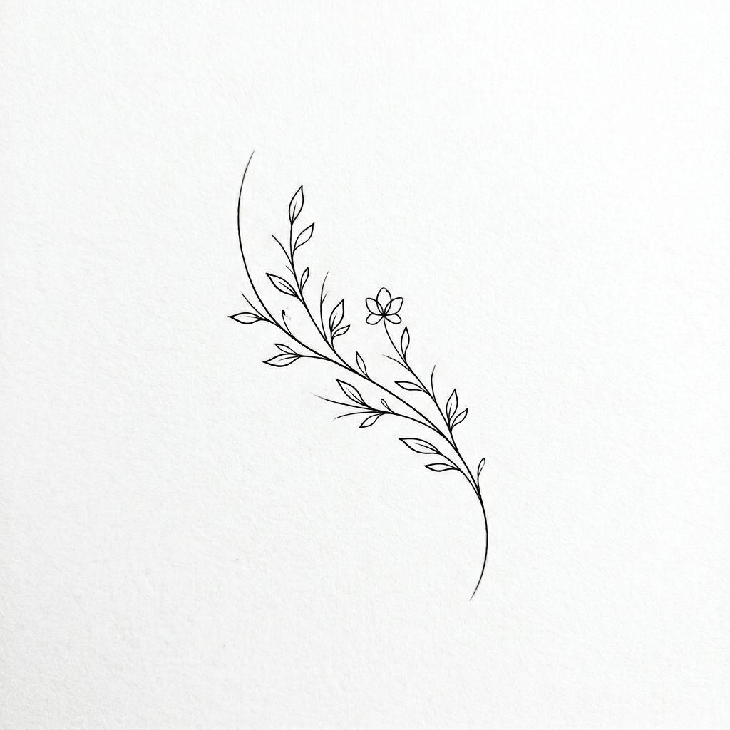 ankle-tattoo floral sprig