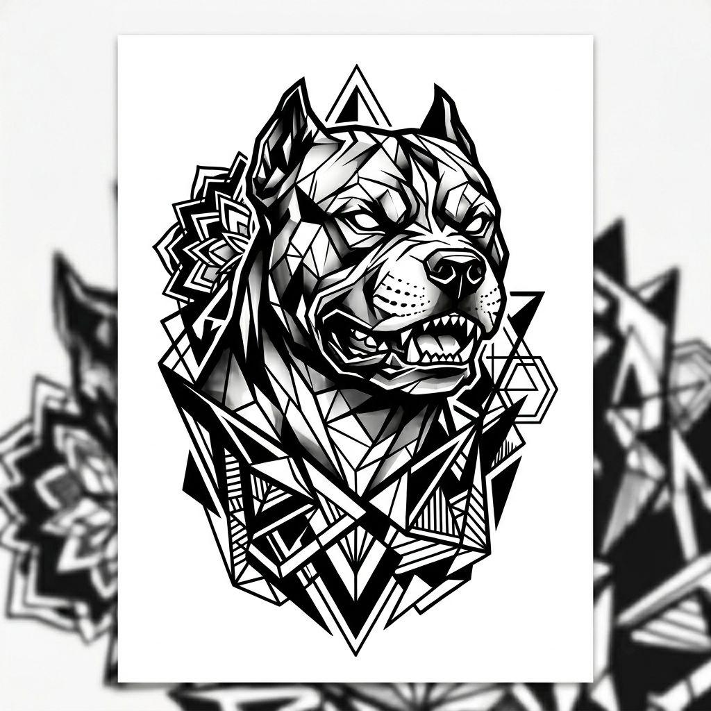 dog-tattoo blackwork dog head