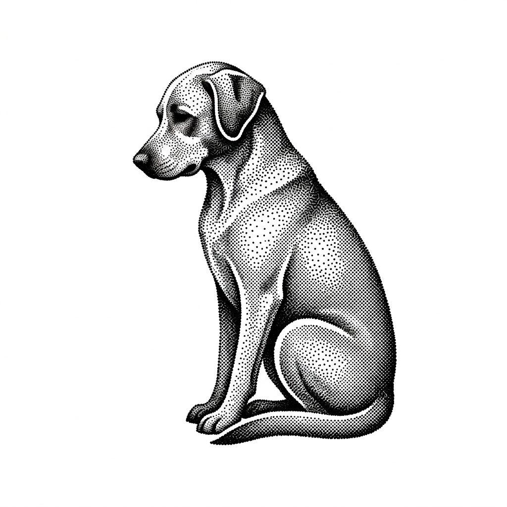 dog-tattoo dotwork dog