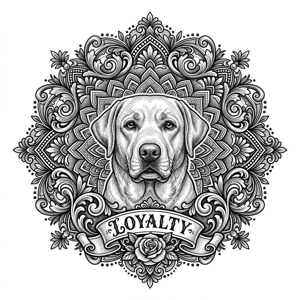 dog-tattoo dog mandala