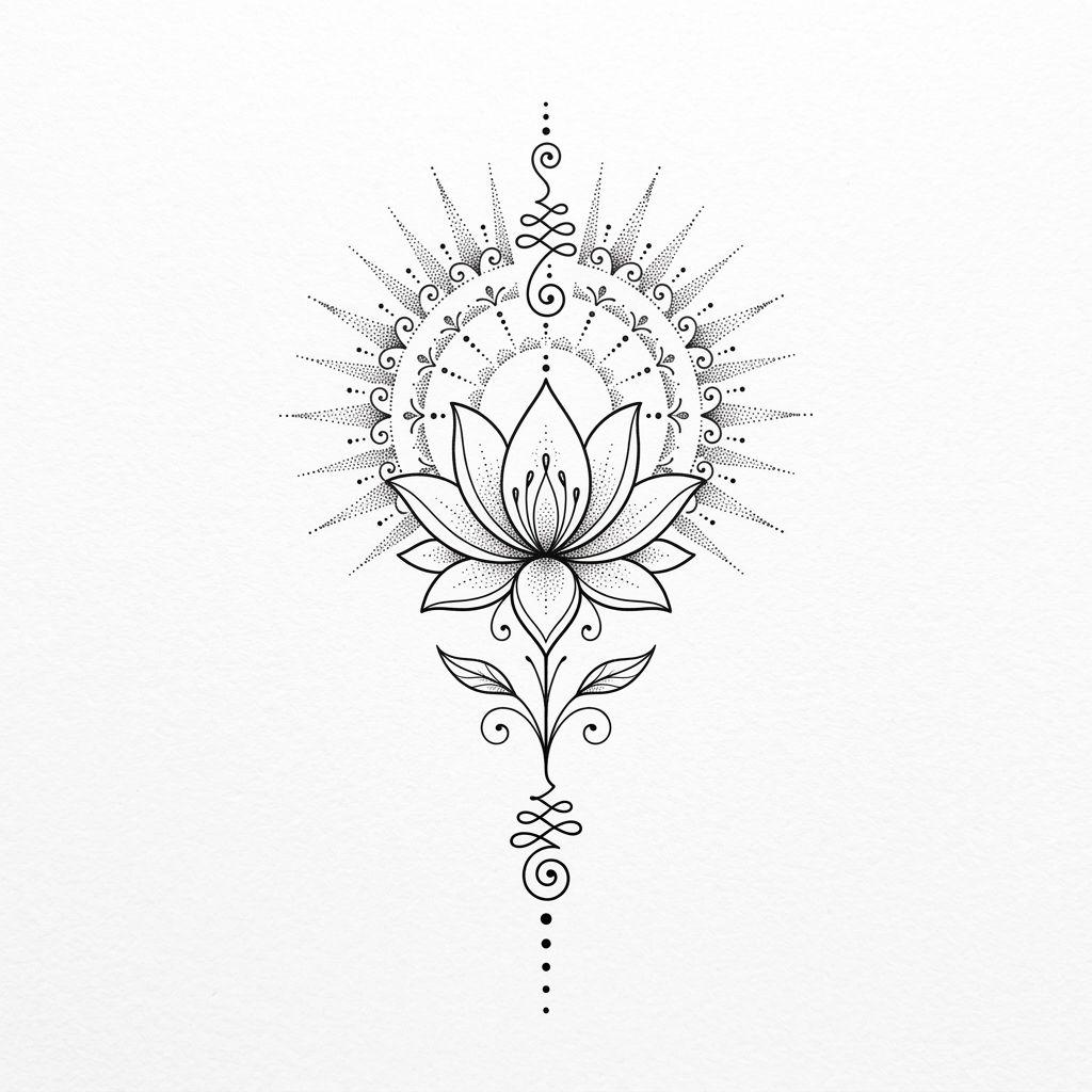 neck-tattoo spiritual lotus