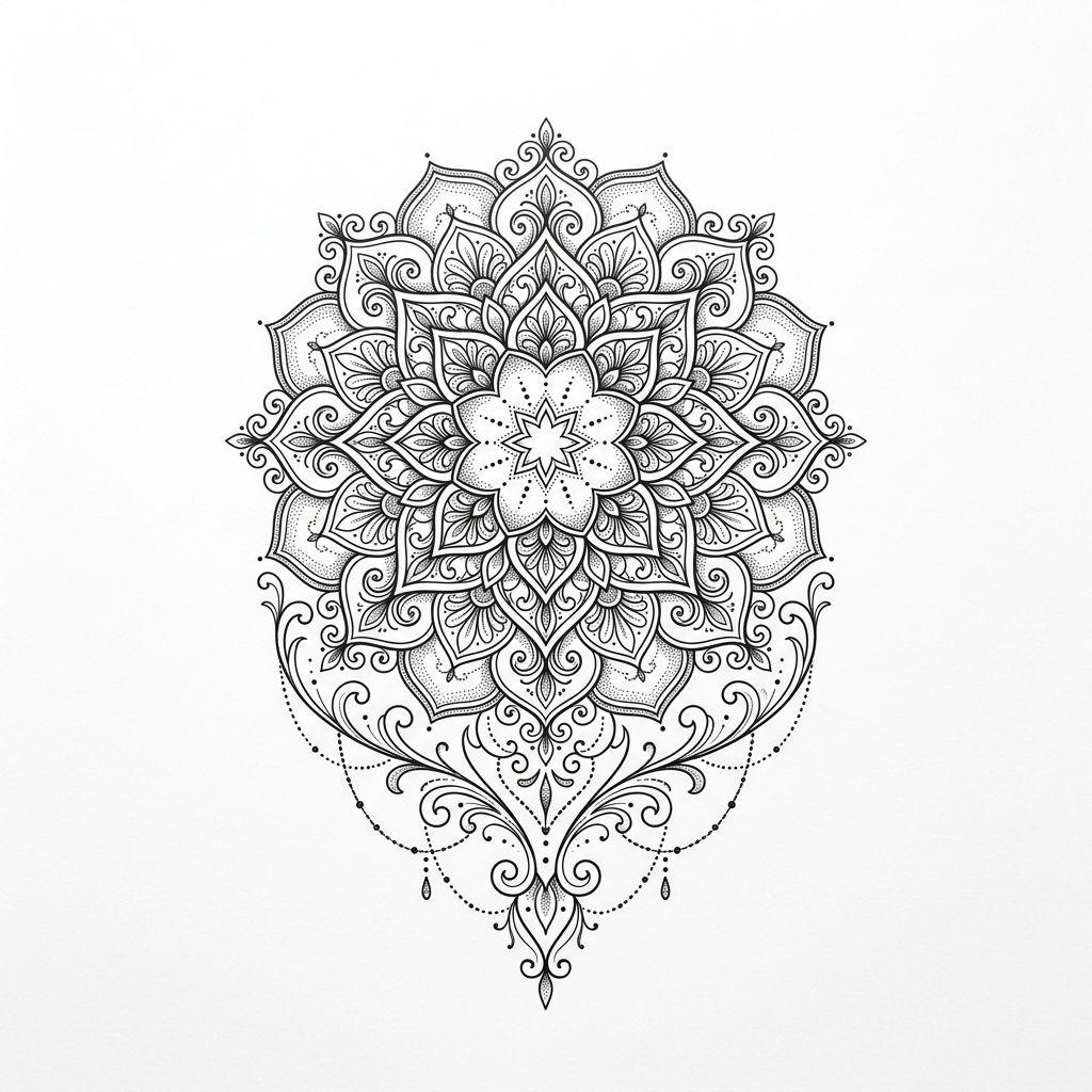 neck-tattoo mini mandala