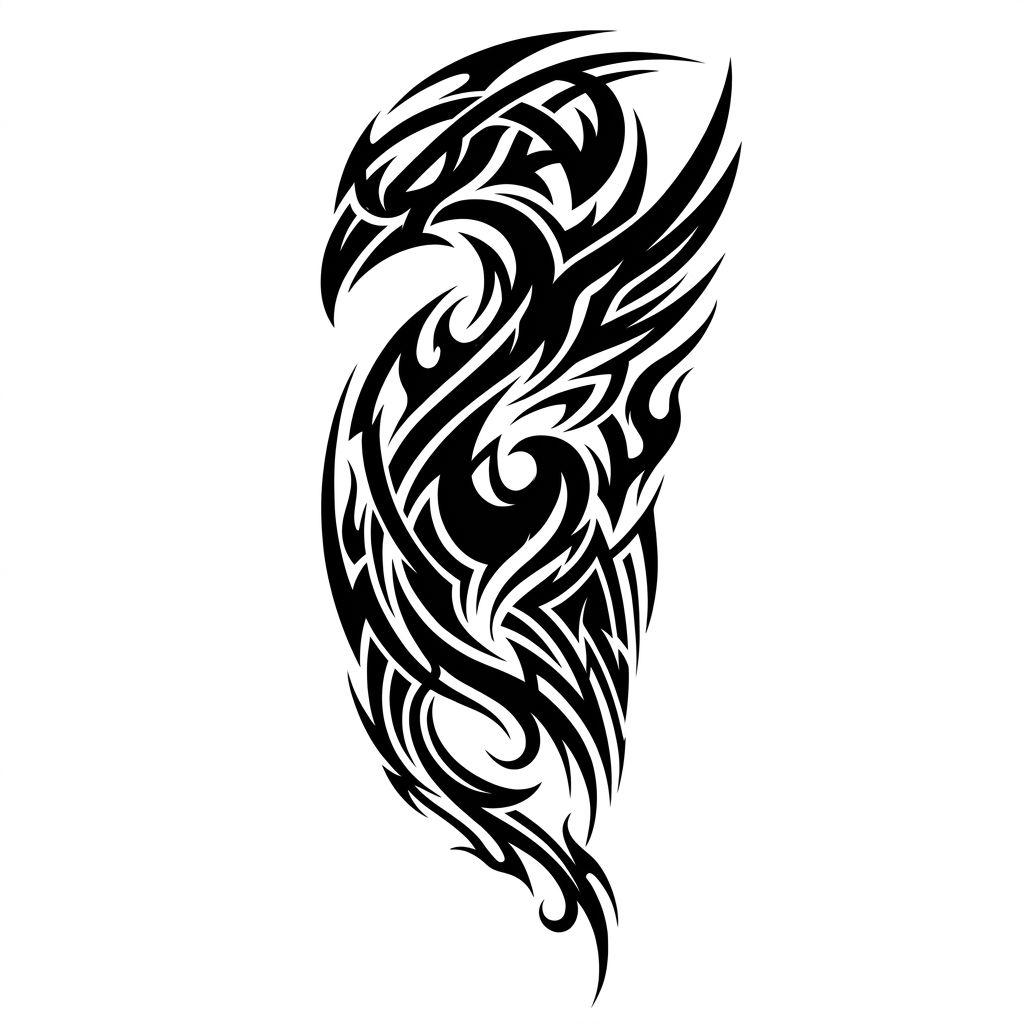thigh-tattoo modern tribal motif