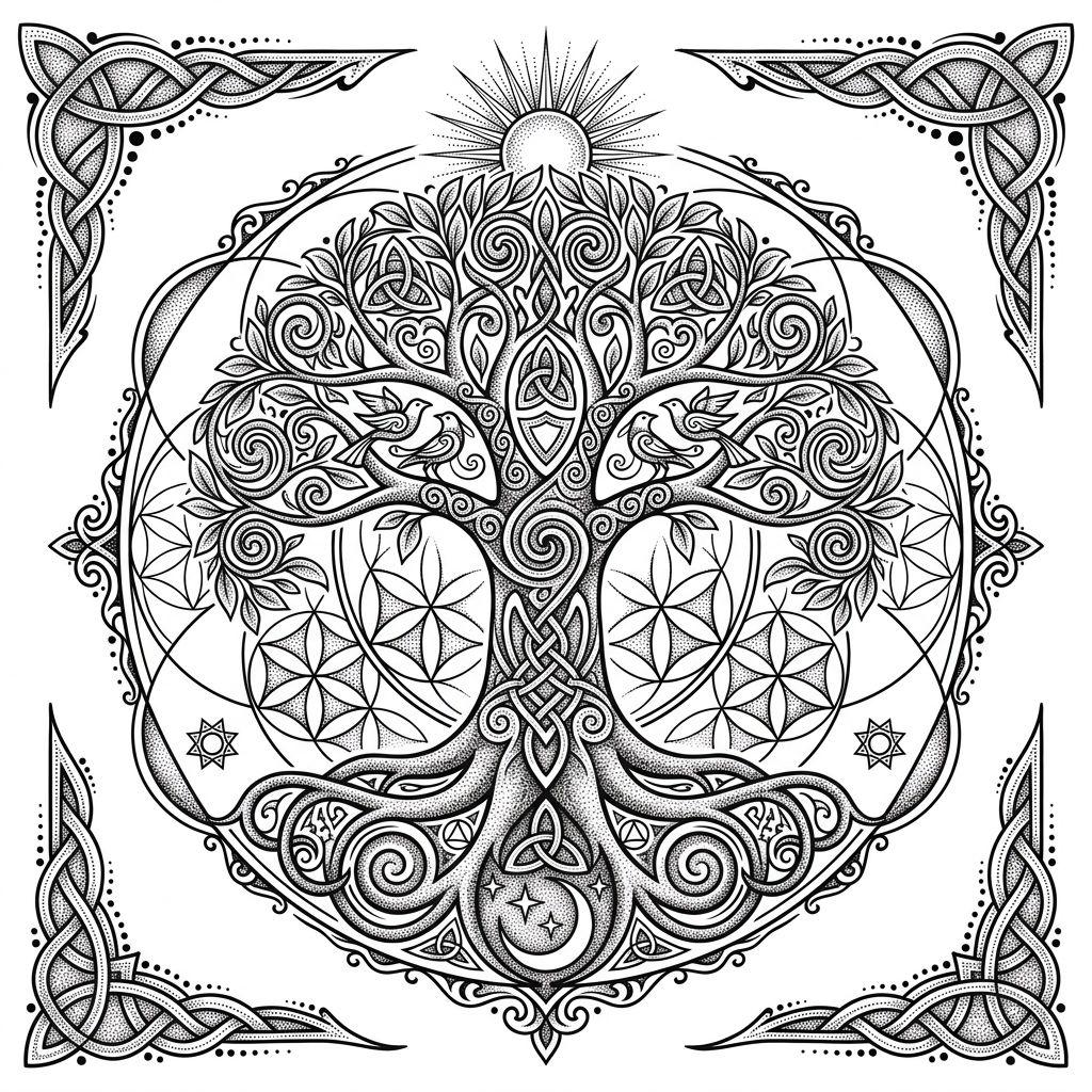 back-tattoo spiritual tree of life