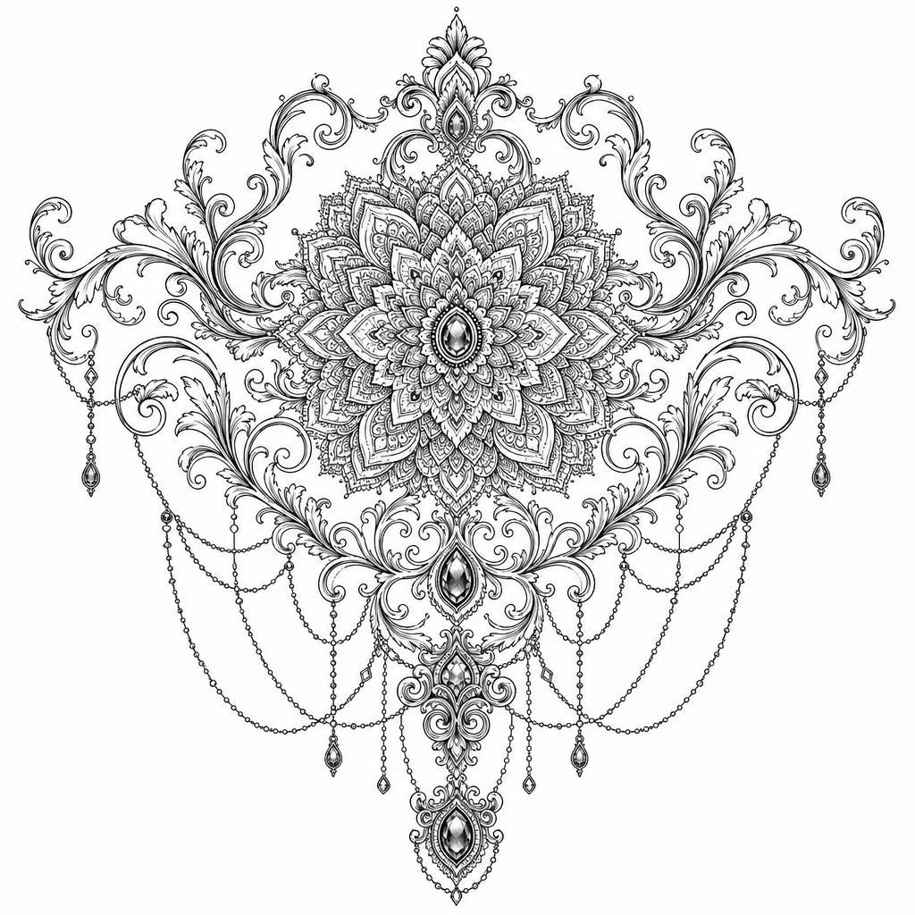 back-tattoo ornamental lace mandala
