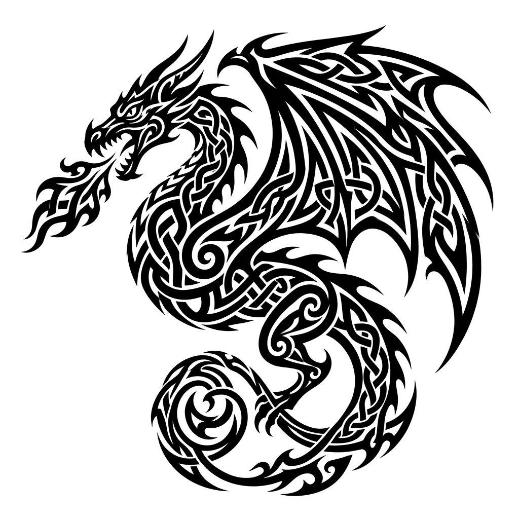 dragon-tattoo celtic tribal dragon