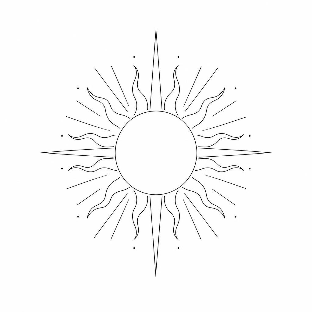 shoulder-tattoo minimalist sun