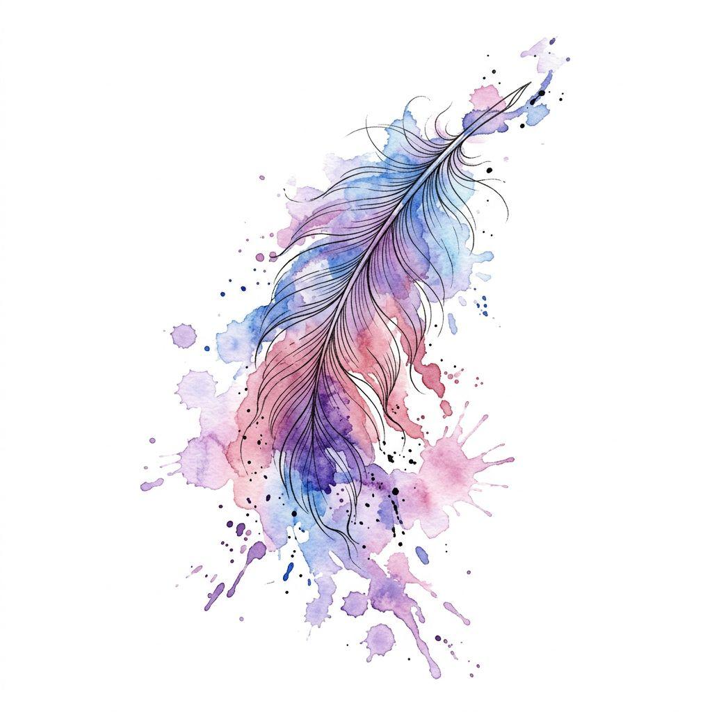 feather-tattoo soft watercolor feather