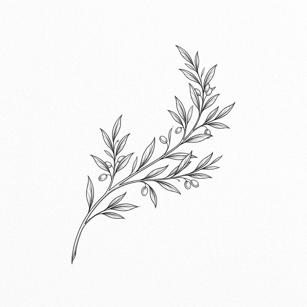 women-tattoo fine-line branch