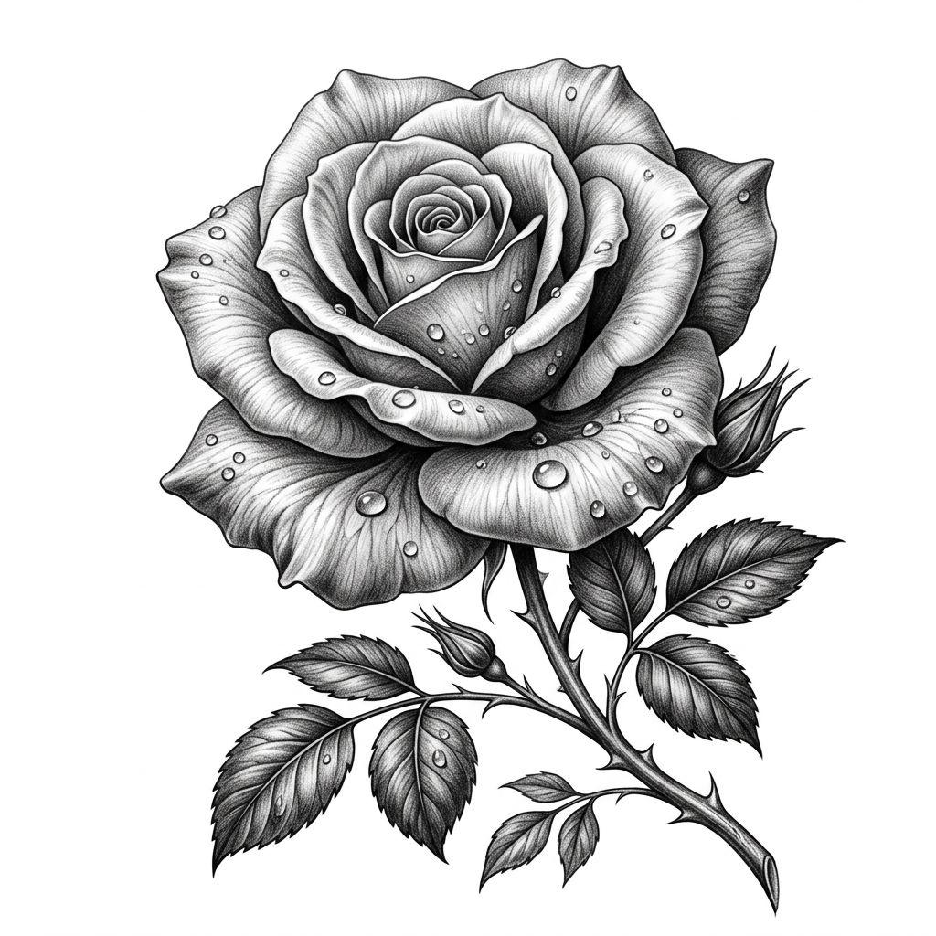 women-tattoo realistic rose