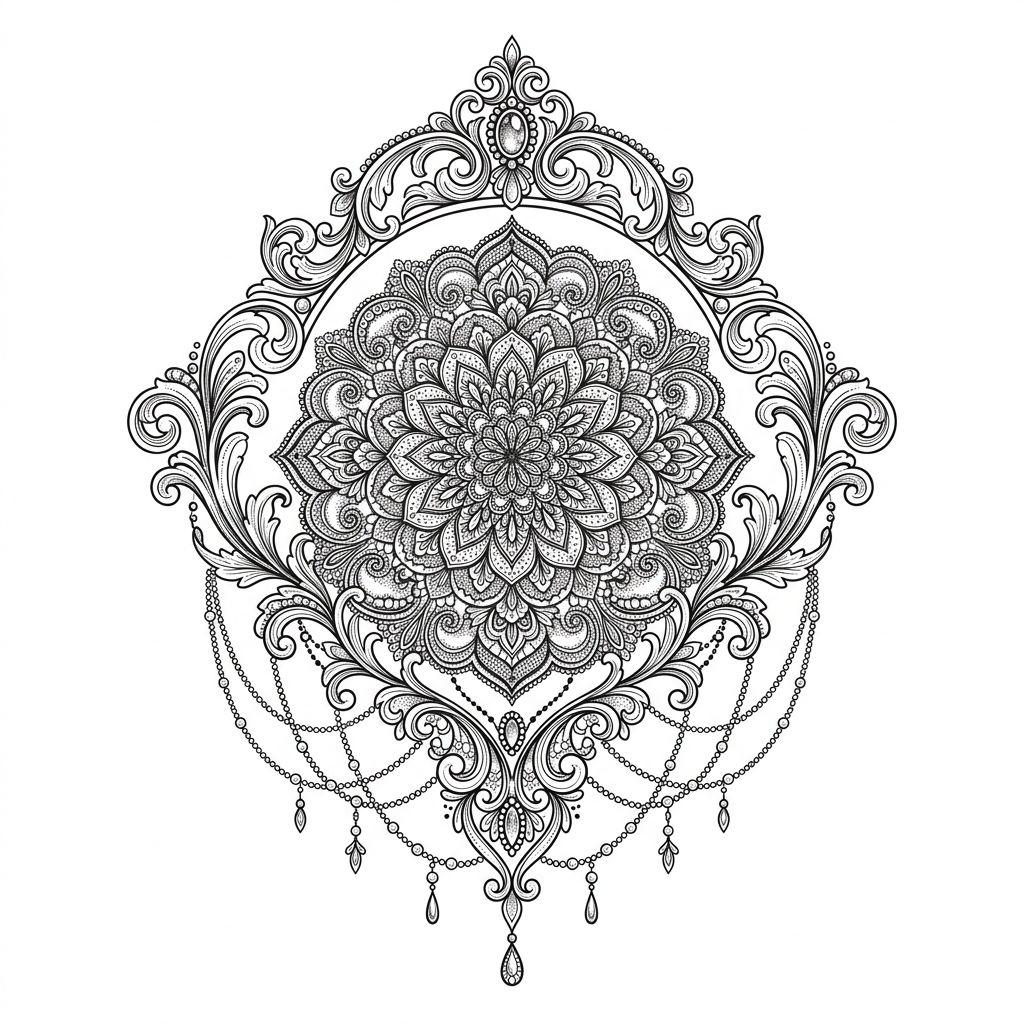 women-tattoo ornamental lace mandala
