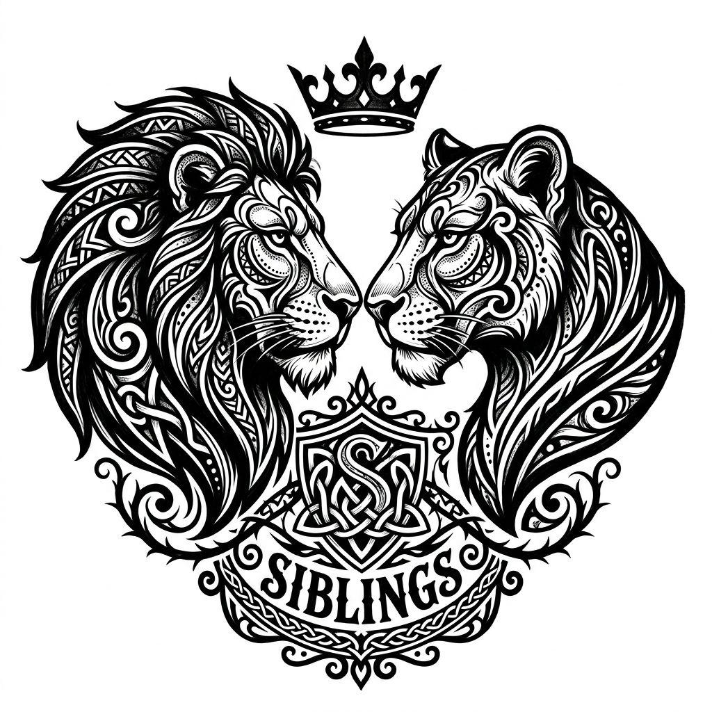 siblings-tattoo lion and lioness