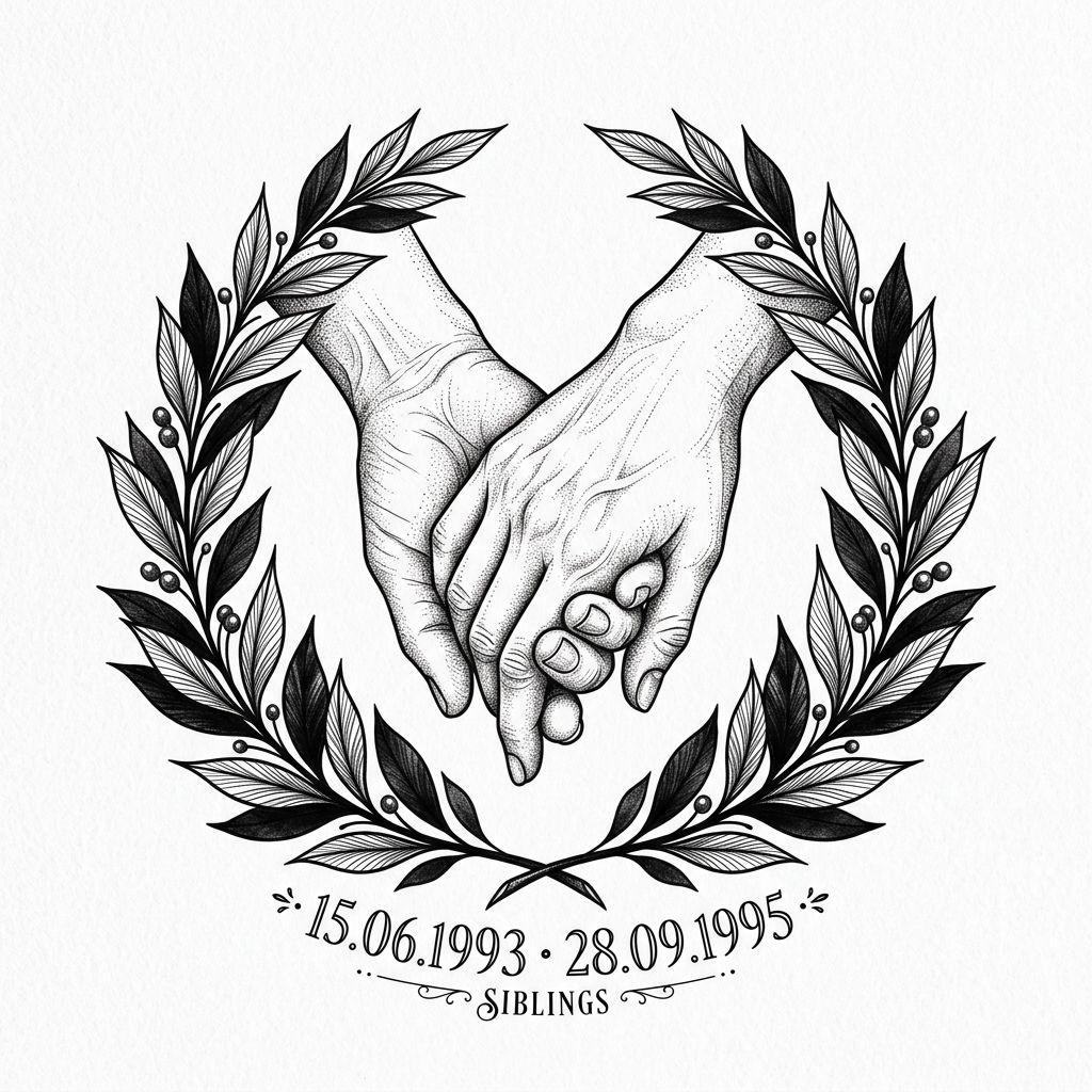 siblings-tattoo premium illustrative hands
