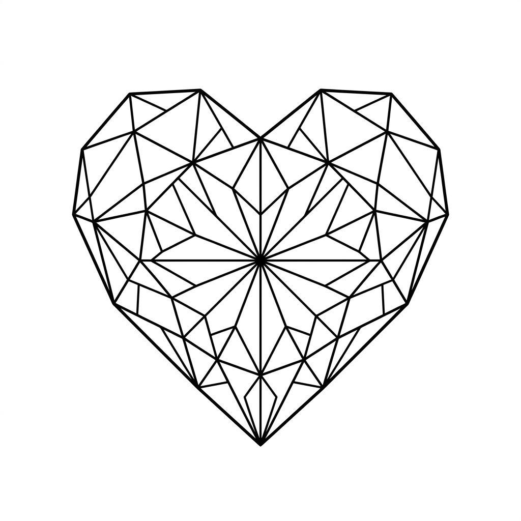 heart-tattoo faceted geometric heart