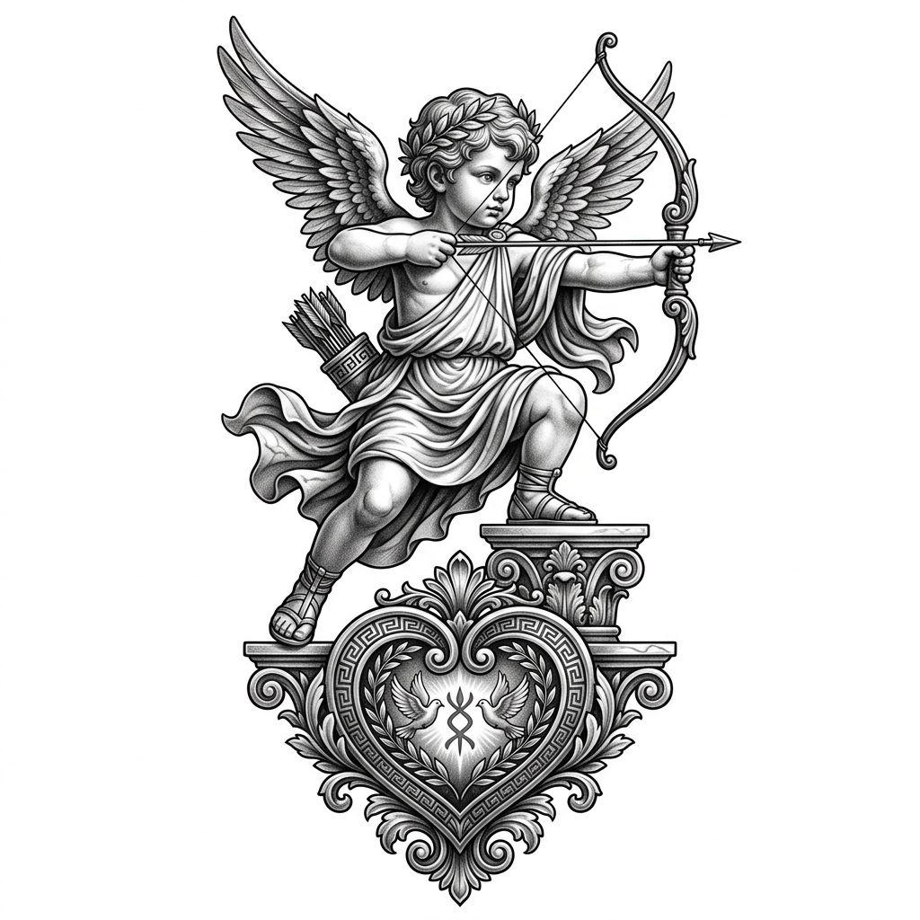 heart-tattoo mythological cupid