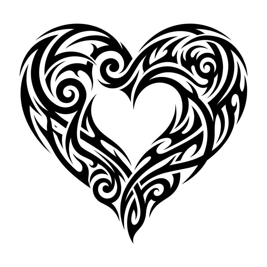 heart-tattoo modern tribal heart