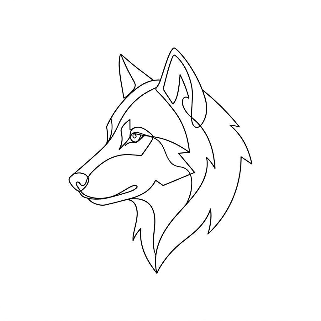 men-tattoo minimalist wolf