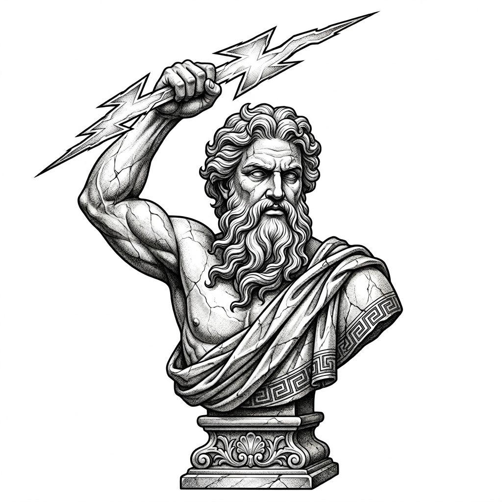 men-tattoo mythological zeus