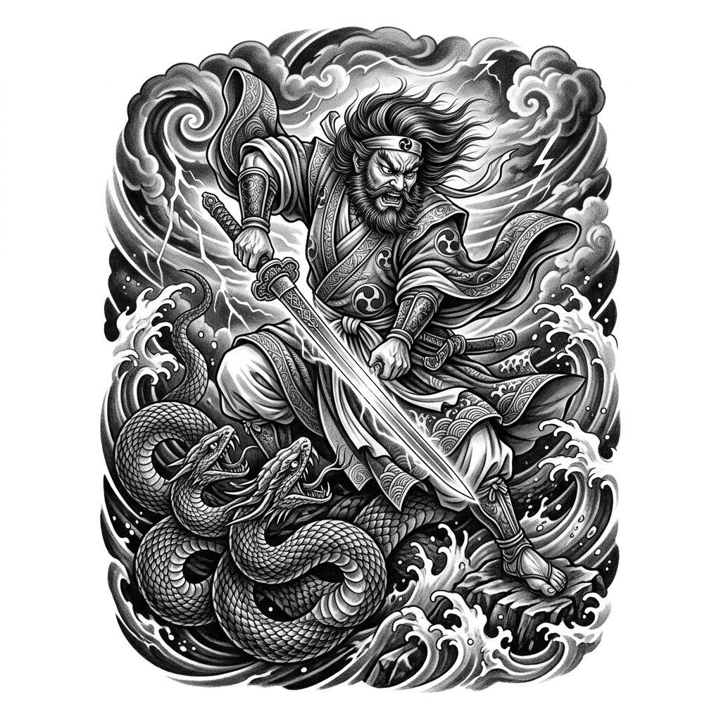 japanese-tattoo mythological susanoo