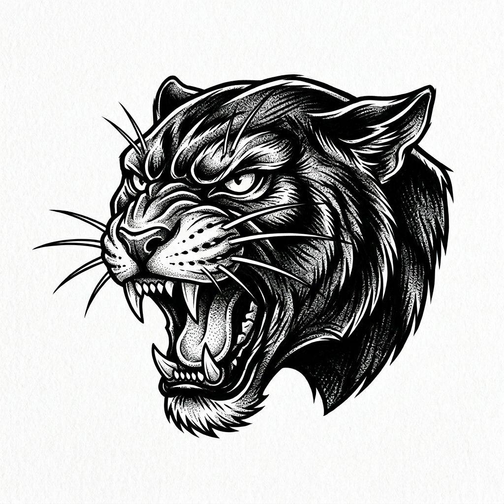 cat-tattoo wild panther cat