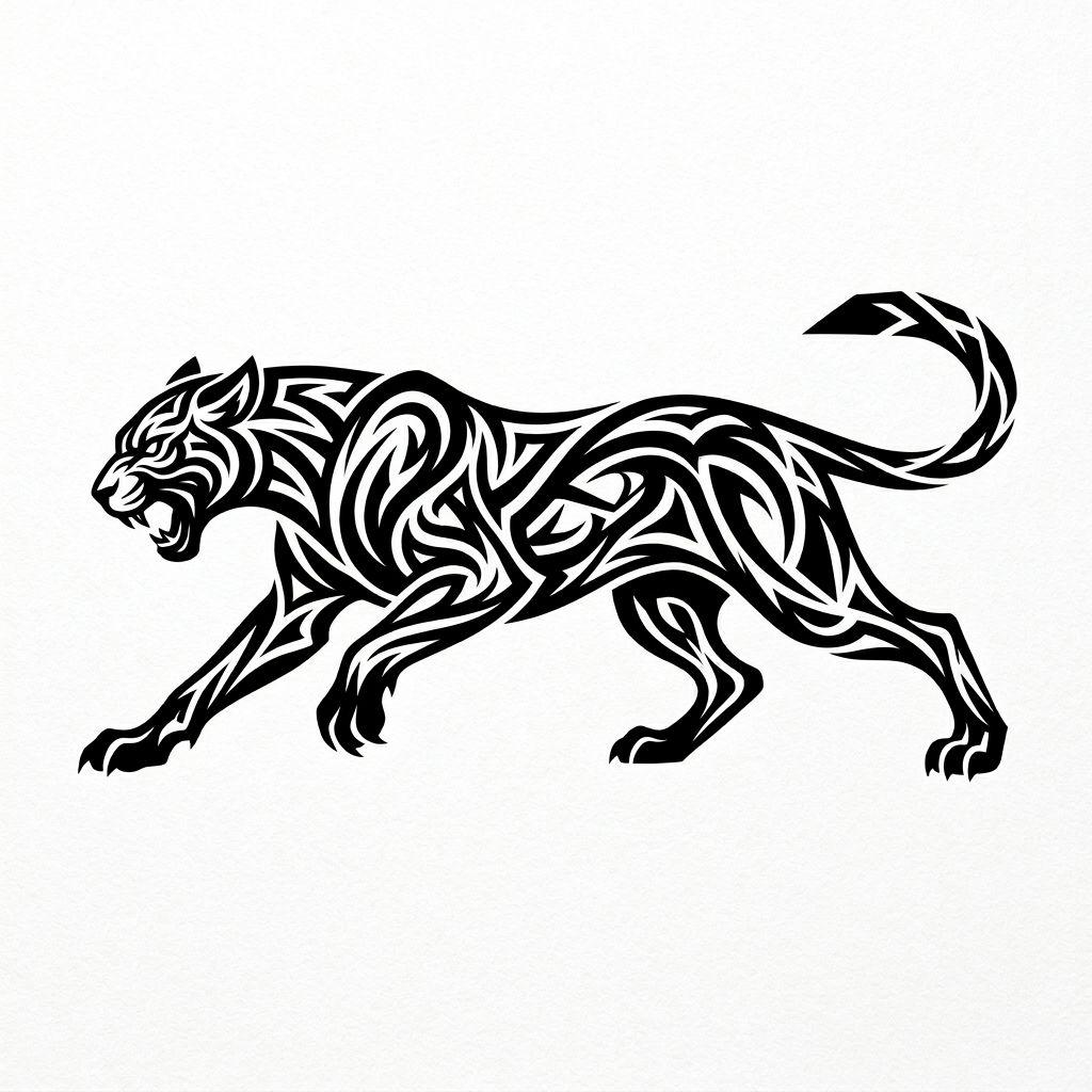 cat-tattoo modern tribal cat