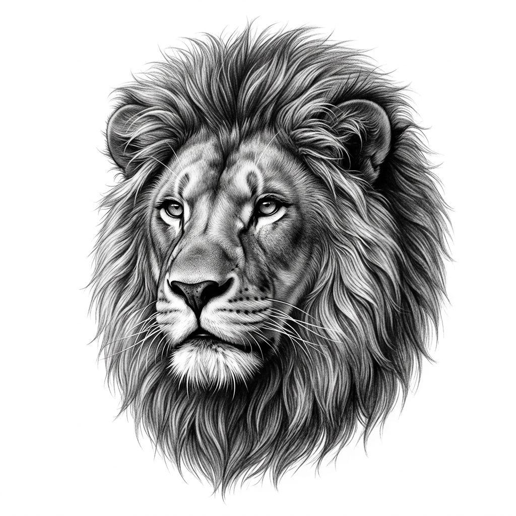 lion-tattoo realistic lion portrait
