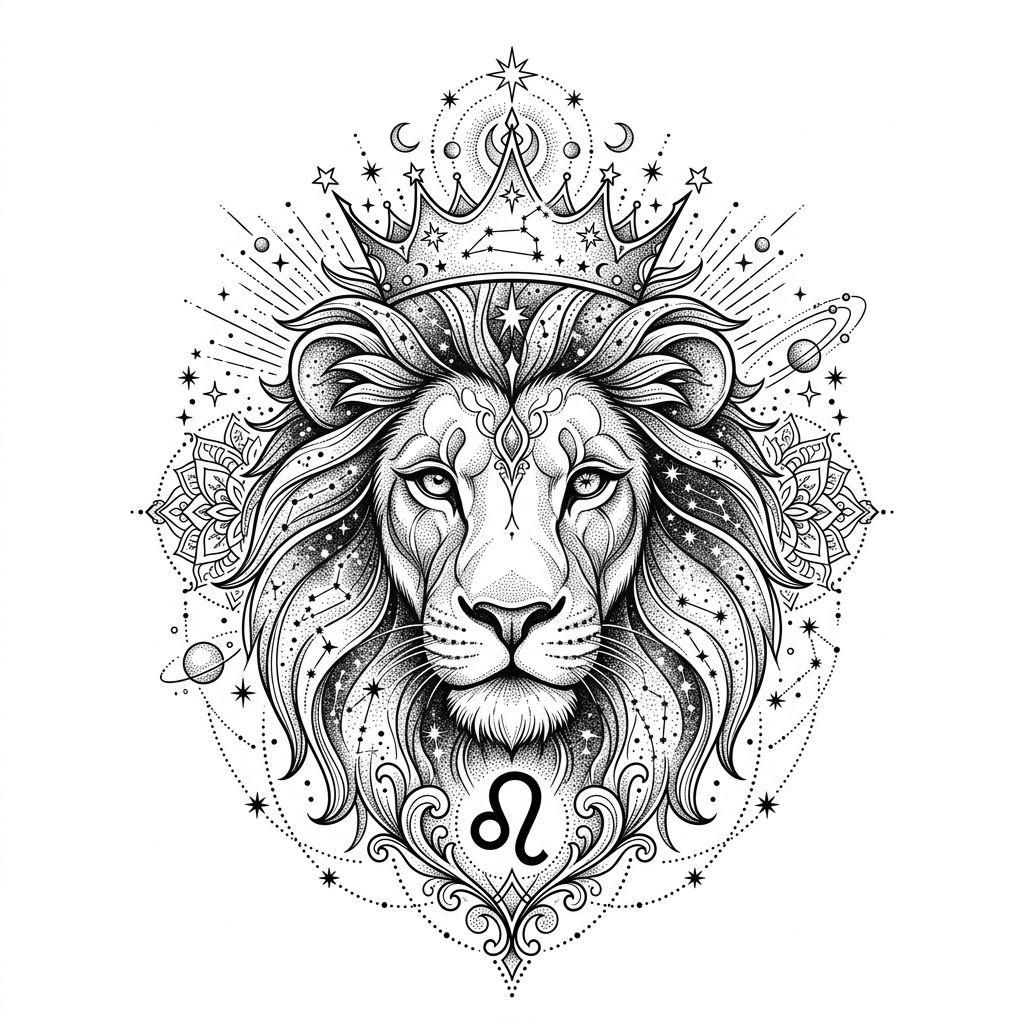 lion-tattoo spiritual zodiac lion