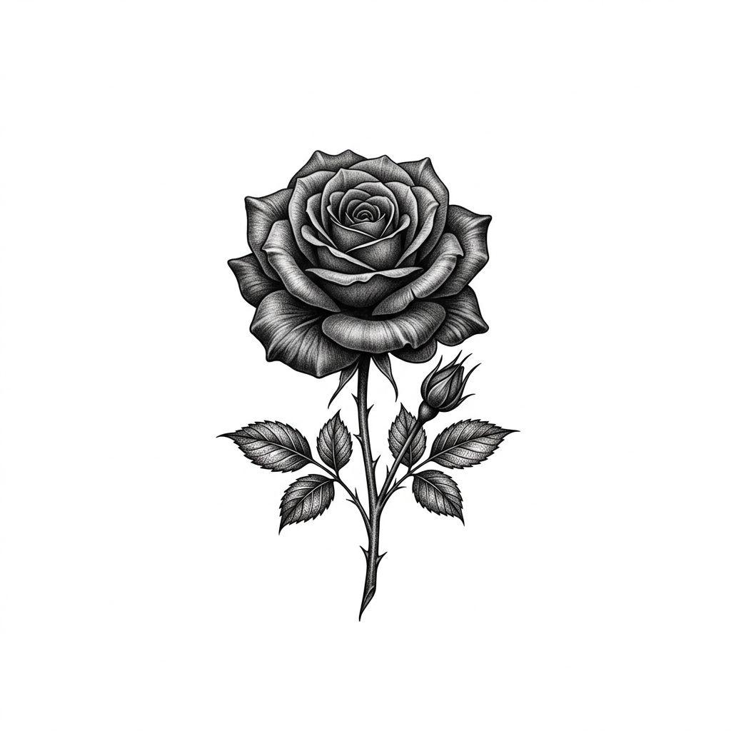 hand-tattoo realistic rose hand