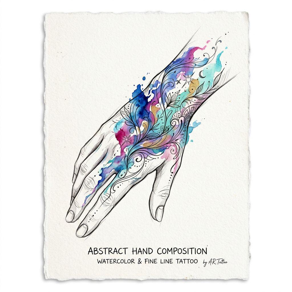 hand-tattoo watercolor hand
