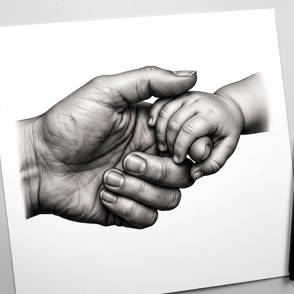 mom-tattoo realistic mother and child hands