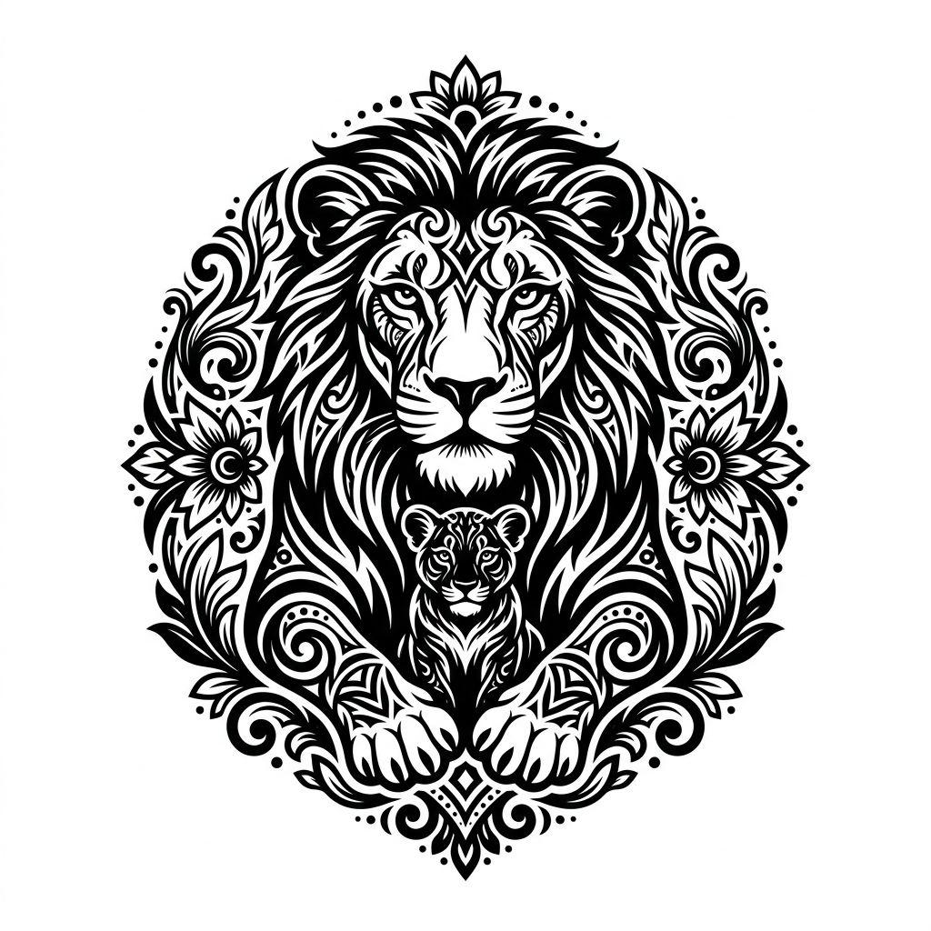 mom-tattoo protective lioness