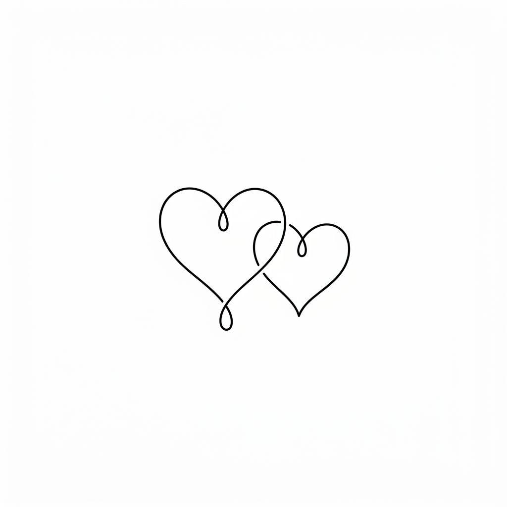 mother and son-tattoo minimalist hearts